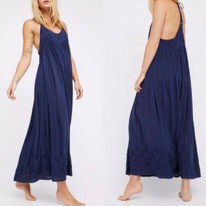 Free People Elaine Navy Maxi Dress M NWT